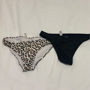 Aerie Leopard and Black Bikini Bottoms